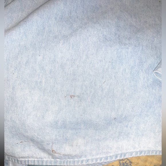 90s Light Blue Denim Shirt with Angel and dove patches long sleeve button down S - Picture 10 of 12